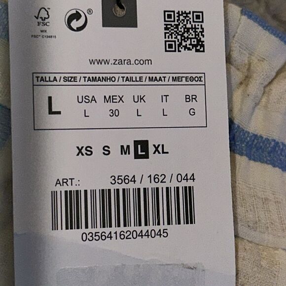 ZARA | Blue/White | STRIPED BELTED SHORTS - Picture 9 of 12